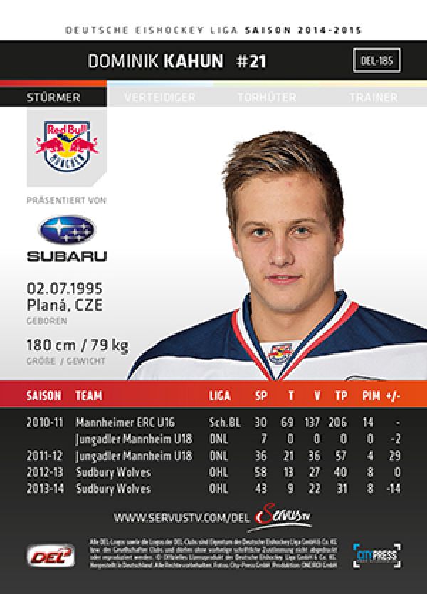 DEL 2014-15 CityPress - No 185 - Dominik Kahun
