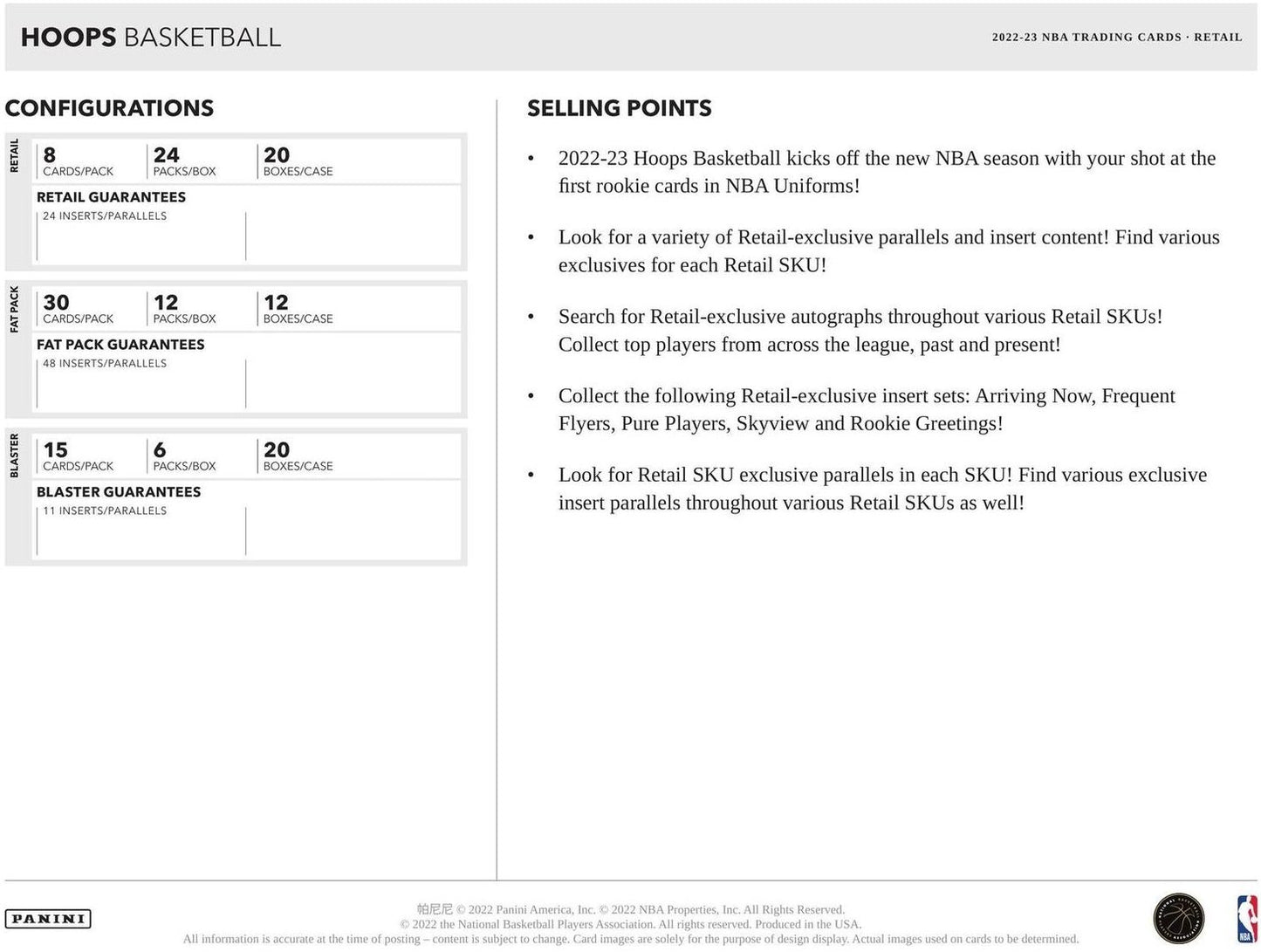 NBA 2022-23 Panini Hoops Retail - Box