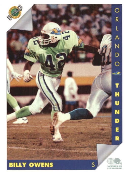 NFL 1992 Ultimate WLAF - No 122 - Billy Owens