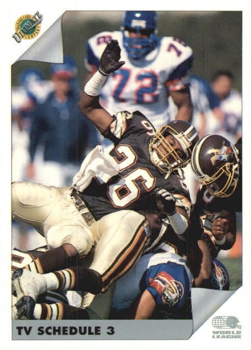 NFL 1992 Ultimate WLAF - No 123 - TV Schedule 2