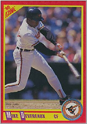 MLB 1990 Score - No 232 B - Mike Devereaux