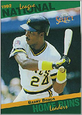 MLB 1993 Select Stat Leaders - No 29 of 90 - Barry Bonds
