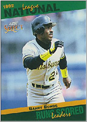 MLB 1993 Select Stat Leaders - No 40 of 90 - Barry Bonds