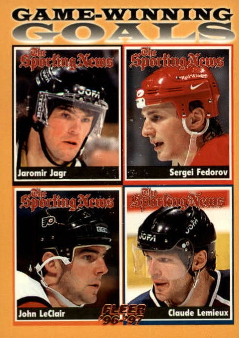 NHL 1996 / 97 Fleer - No 142 - Jaromir Jagr / Sergei Fedorov / John LeClair / Claude Lemieux