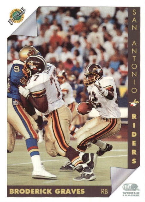 NFL 1992 Ultimate WLAF - No 153 - Broderick Graves