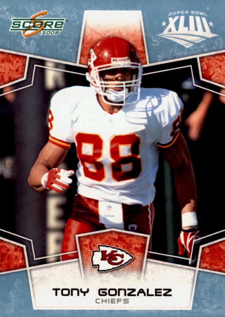 NFL 2008 Score Super Bowl XLIII Light Blue Glossy - No 153 - Tony Gonzalez