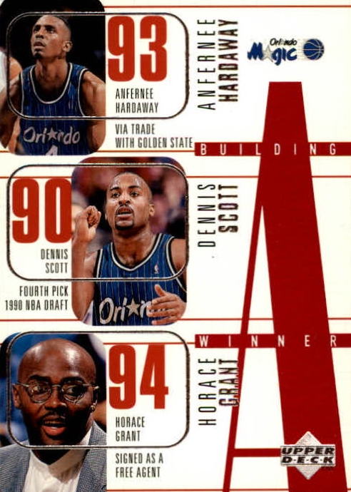 NBA 1996 / 97 Upper Deck - No 154 - Anfernee Hardaway / Dennis Scott / Horace Grant / Nick Anderson / Brian Shaw