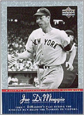 MLB 2001 Upper Deck Pinstripe Exclusives DiMaggio - No JD 38 - Joe DiMaggio