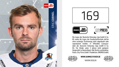 DEL 2023-24 Citypress Sticker - No 169 - Eric Cornel