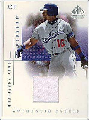 MLB 2001 SP Game Used Edition Authentic Fabric - No GS - Gary Sheffield