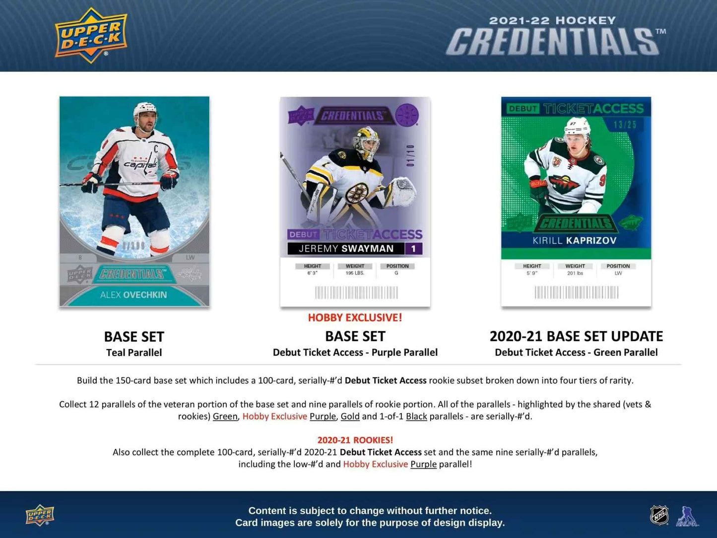 NHL 2021-22 Upper Deck Credentials - Box