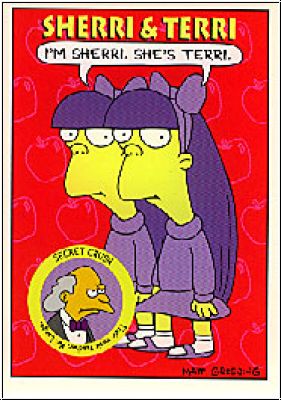 Simpsons 1994 SkyBox - No S 12 - Sherri & Terri