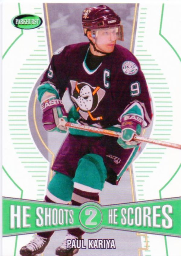 NHL 2002-03 Parkhurst He Shoots - He Scores Points - No 14 - Paul Kariya