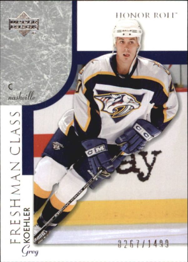 NHL 2002-03 Upper Deck Honor Roll - No. 118 - Greg Koehler