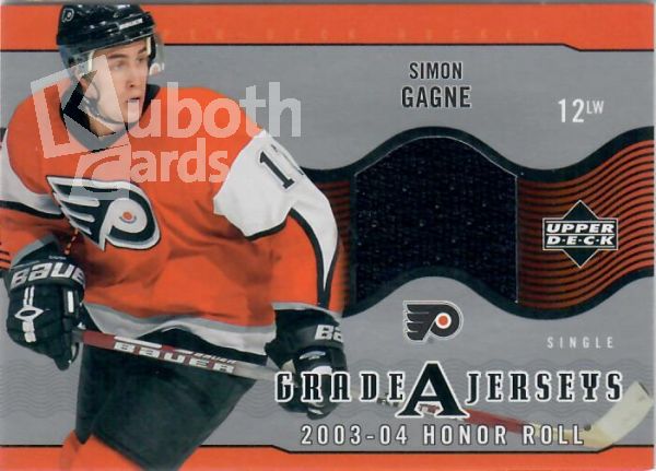 NHL 2003-04 Upper Deck Honor Roll Grade A Jerseys - No GA-SG - Simon Gagne
