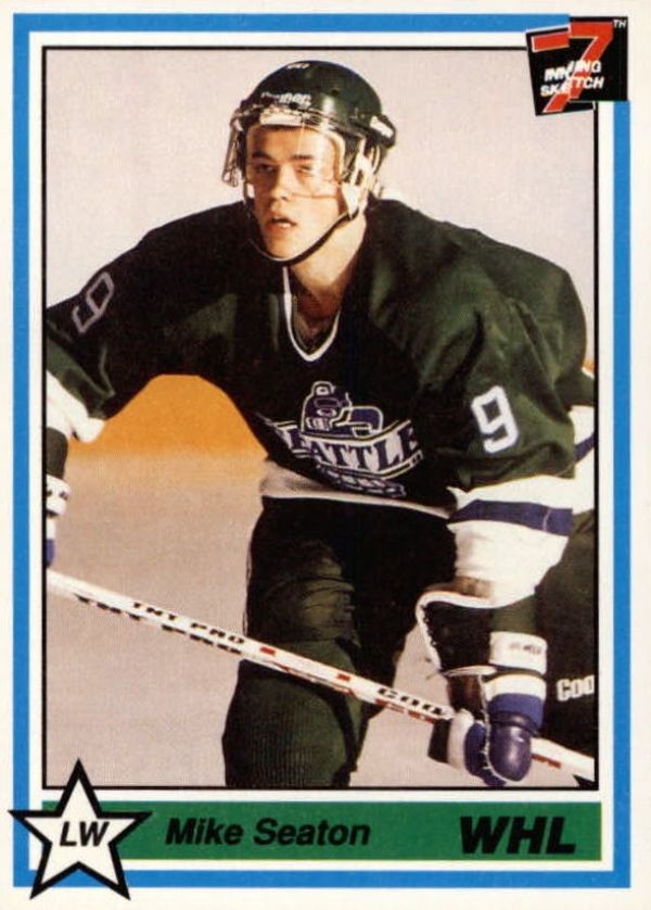 NHL 1990-91 7th Inning Sketch WHL - No 8 - Mike Seaton