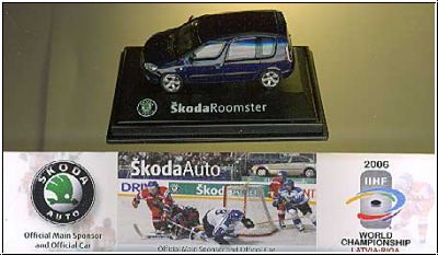 WM 2006 Lettland - Riga - Skoda Roomster - offizielles Modellauto dunkelblau