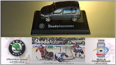WM 2006 Lettland - Riga - Skoda Roomster - offizielles Modellauto mittelblau