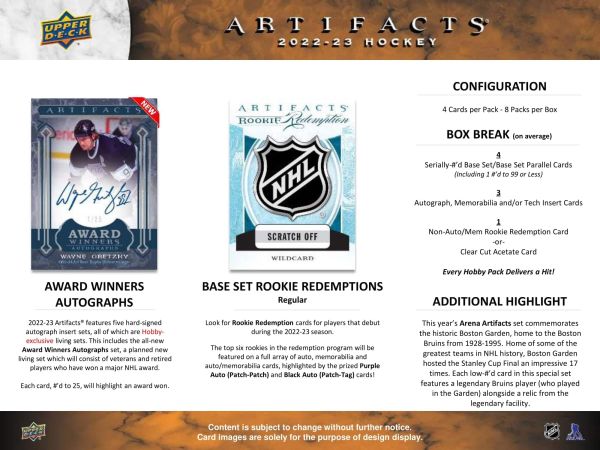NHL 2022-23 Upper Deck Artifacts Hobby - Box