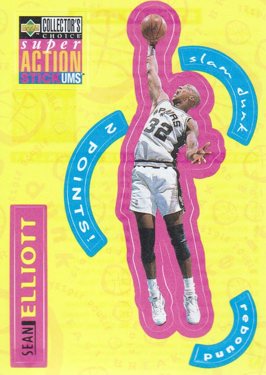 NBA 1996-97 Collector's Choice Stick Ums 2 - No S24 - Sean Elliott