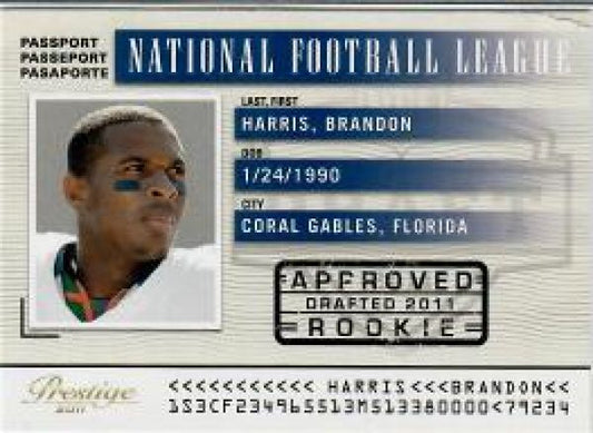 NFL 2011 Prestige NFL Passport - No 7 - Brandon Harris