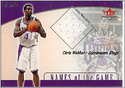 NBA 2001 / 02 Fleer Genuine Names of the Game - No 15 - Chris Webber