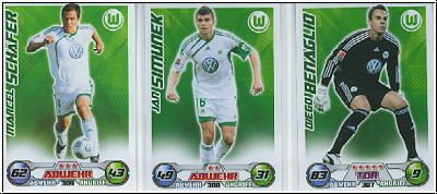Fussball 2009-10 Topps Match Attax - VFL Wolfsburg komplettes Set mit Sonderkarten