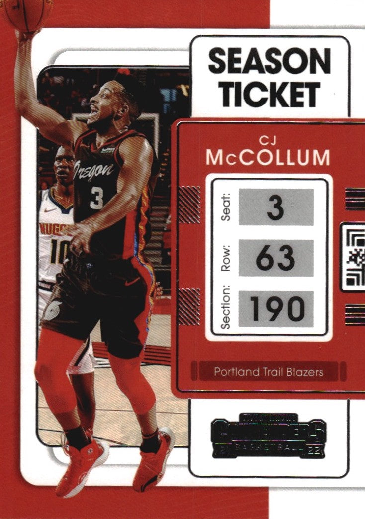 NBA 2021-22 Panini Contenders - No 39 - CJ McCollum