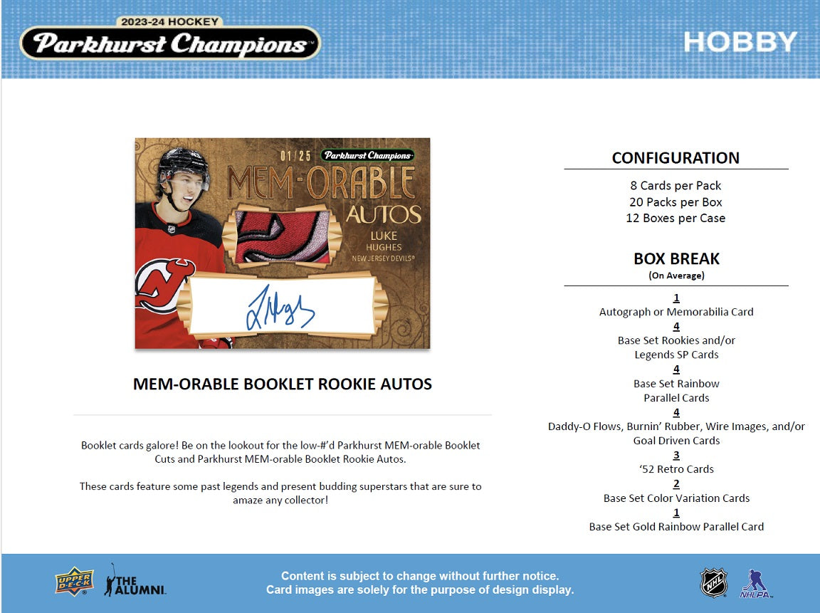 NHL 2023-24 Parkhurst Champions Hobby