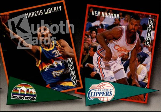 NBA 1992-93 SkyBox School Ties - No ST12 - Marcus Liberty / Ken Norman