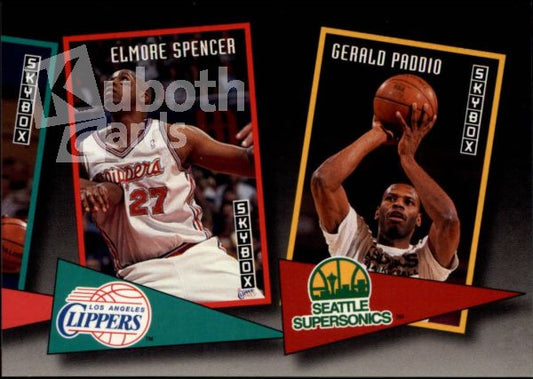 NBA 1992-93 SkyBox School Ties - No ST15 - Elmore Spencer / Gerald Paddio