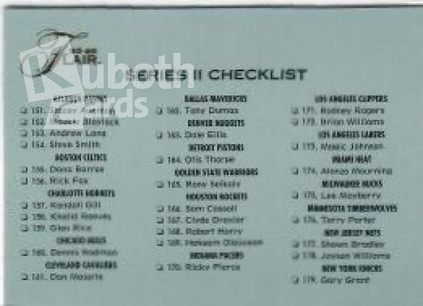 NBA 1995-96 Flair - No 249 - Checklist