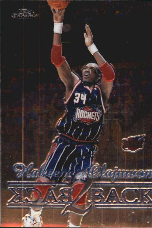 NBA 1998-99 Topps Chrome Back 2 Back - No B4 - Hakeem Olajuwon