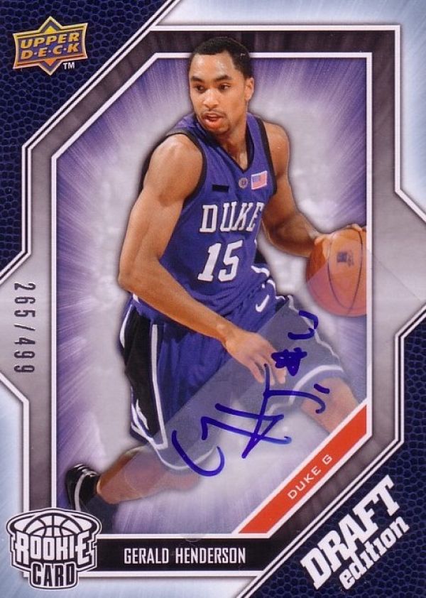 NBA 2009-10 Upper Deck Draft Edition Autographs - No 33 - Gerald Henderson
