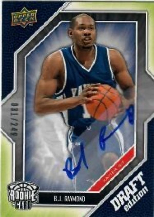 NBA 2009-10 Upper Deck Draft Edition Autographs Green - No 22 - B.J. Raymond