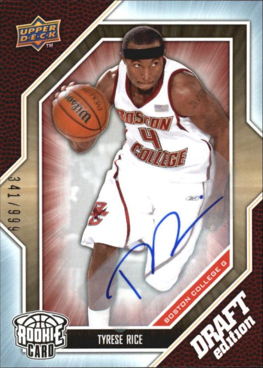 NBA 2009-10 Upper Deck Draft Edition Autographs - No 62 - Tyrese Rice