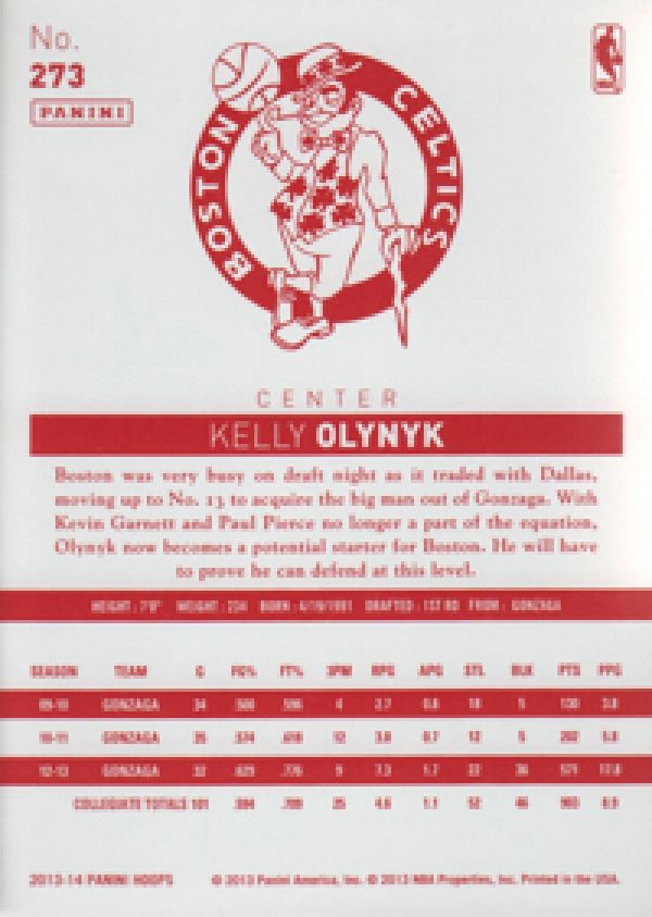 NBA 2013-14 Hoops Red Backs - No 273 - Kelly Olynyk