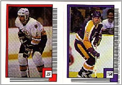 NHL 1988-89 O-Pee-Chee Stickers - No 25/154 - Gord Kluzak / Jim Fox