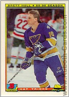 NHL 1990-91 Bowman Hat Tricks - No 1 of 22 - Brett Hull