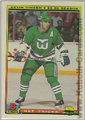 NHL 1990-91 Bowman Hat Tricks - No 7 of 22 - Kevin Dineen