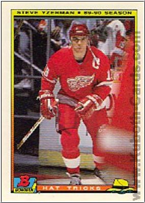 NHL 1990-91 Bowman Hat Tricks - No 5 of 22 - Steve Yzerman