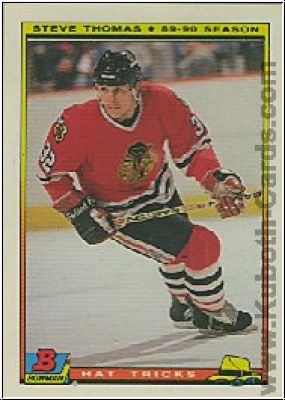 NHL 1990-91 Bowman Hat Tricks - No 13 of 22 - Steve Thomas