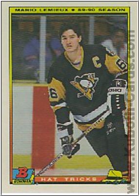 NHL 1990-91 Bowman Hat Tricks - No 2 of 22 - Mario Lemieux