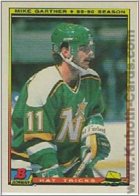 NHL 1990-91 Bowman Hat Tricks - No 8 of 22 - Mike Gartner