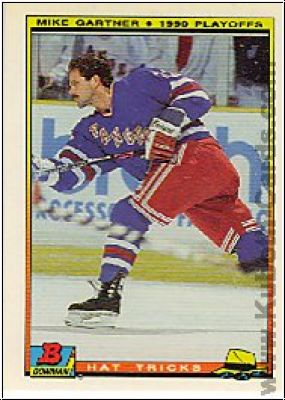NHL 1990-91 Bowman Hat Tricks - No 17 of 22 - Mike Gartner