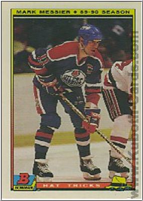 NHL 1990-91 Bowman Hat Tricks - No 4 of 22 - Mark Messier