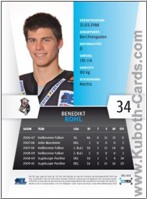 DEL 2010 / 11 CityPress - No 015 - Benedikt Kohl