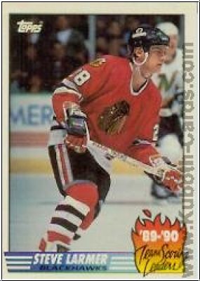 NHL 1990-91 Topps Team Scoring Leaders - No 1 - Steve Larmer