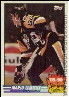 NHL 1990-91 Topps Team Scoring Leaders - No 17 - Mario Lemieux