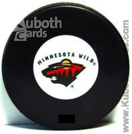 NHL Autograph Logo Souvenir Puck - Minnesota Wild